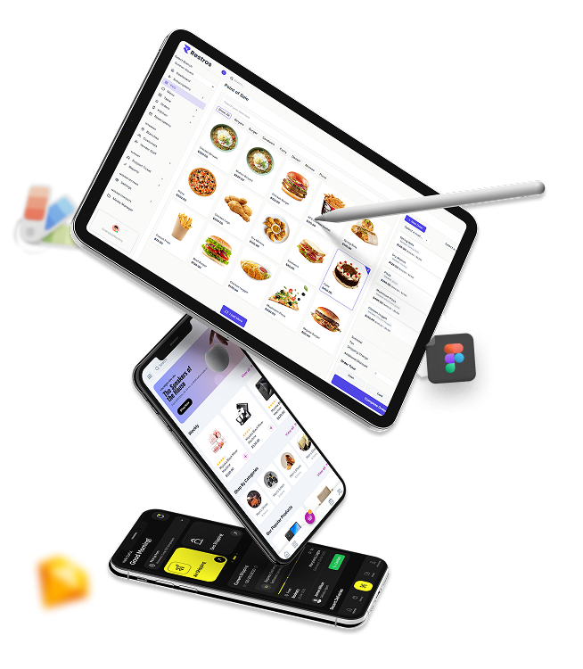 Showcase of our UI design on a tablet